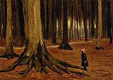 Woods Canvas Paintings - Girl in the Woods